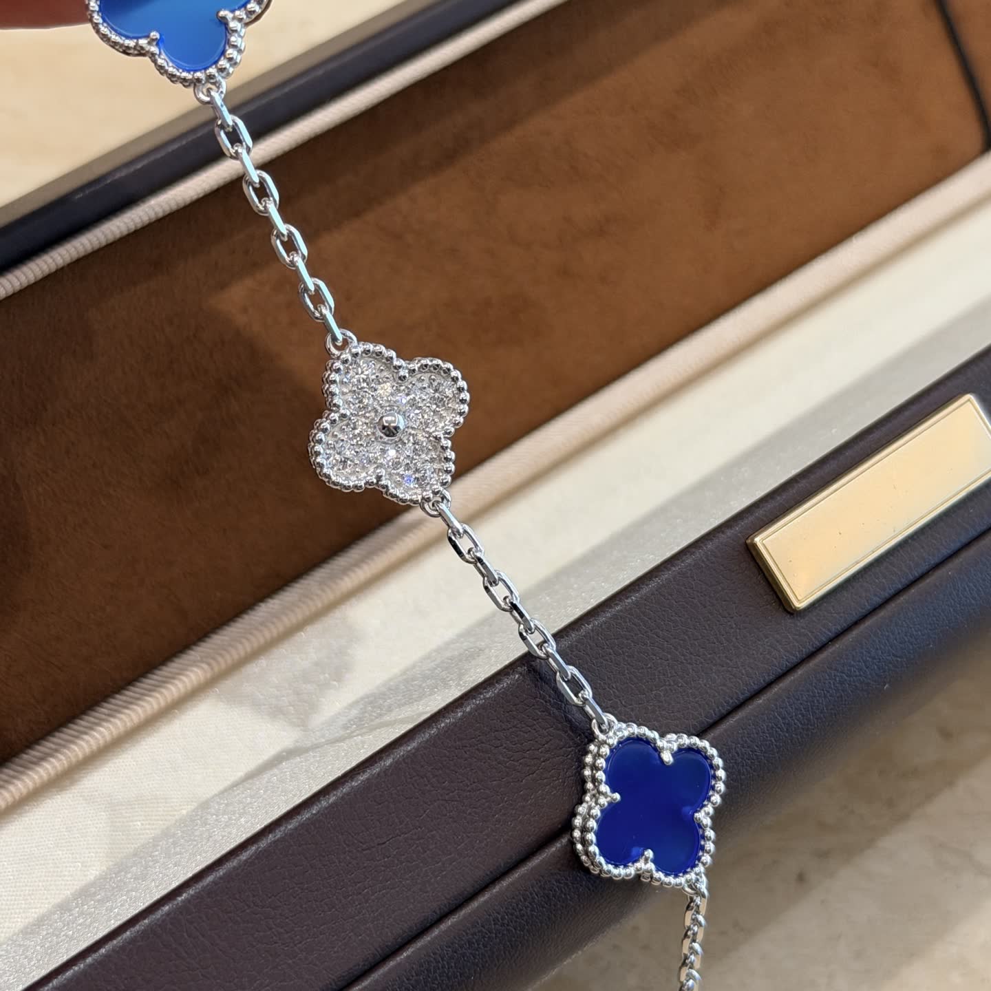 Van Cleef & Arpels Alhambra Blue Enamel Bracelet